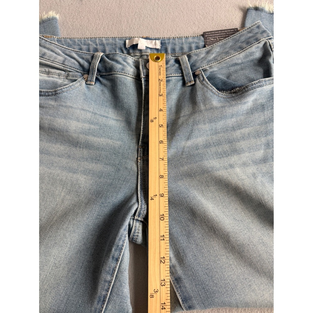 1822 Denim Womens Ankle Straight Jeans Light Wash Distressed Raw Hem Size 12 - Picture 10 of 10